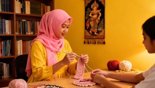 Peluang usaha rumahan untuk ibu rumah tangga dengan aktivitas merajut handmade di rumah